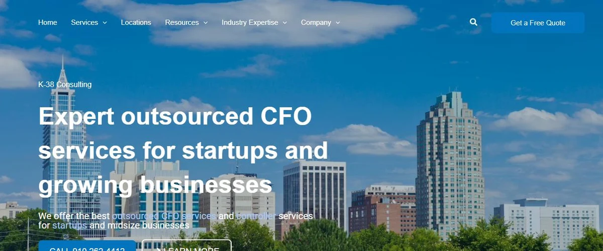 K-38 Consulting website homepage designed by Beech Marketing & Media Group