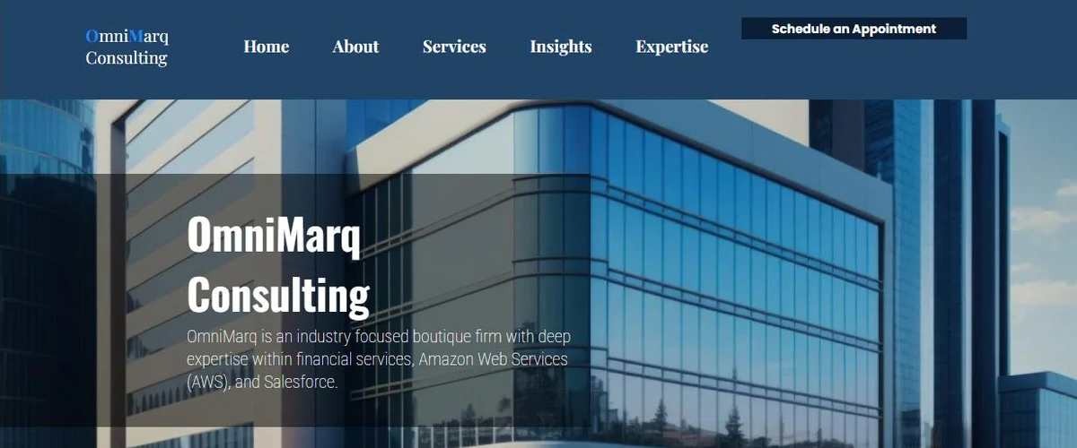 OmniMarq Consulting website homepage designed by Beech Marketing & Media Group