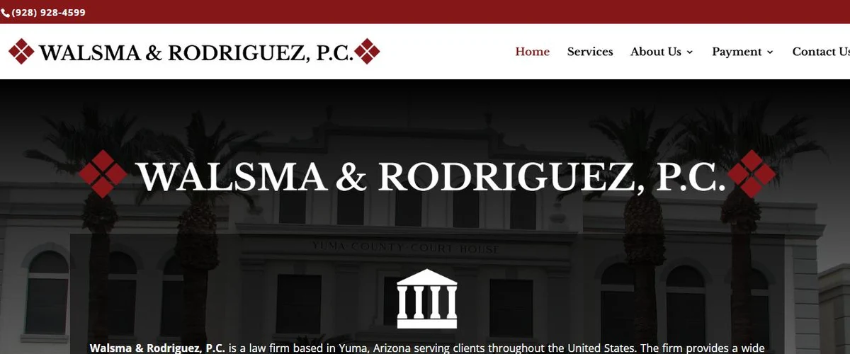 Walsma & Rodriguez, P.C. website homepage designed by Beech Marketing & Media Group